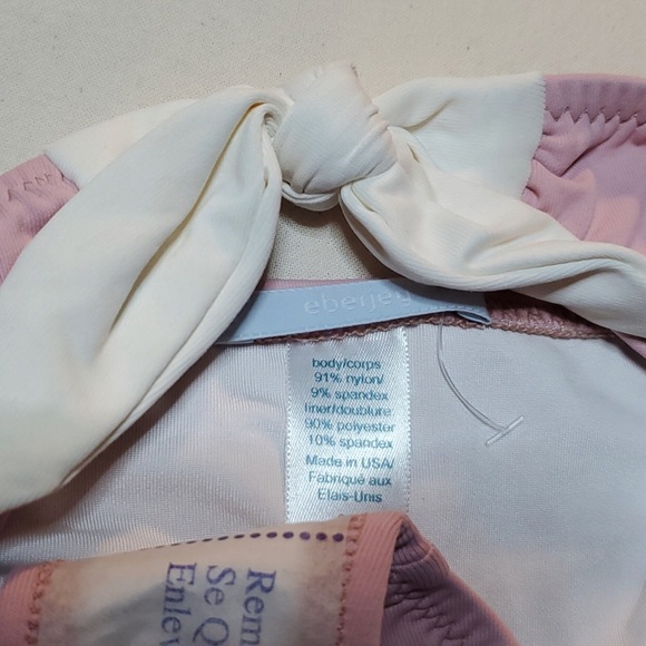 NEW Eberjey Solid Ursula Pink Ecru Tie Side Bikini Bottom - Picture 5 of 7